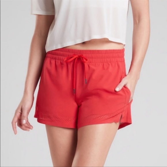 Athleta Pants - Athleta Baja Shorts With Splits and Vent Holes in Hibiscous Red Size 10